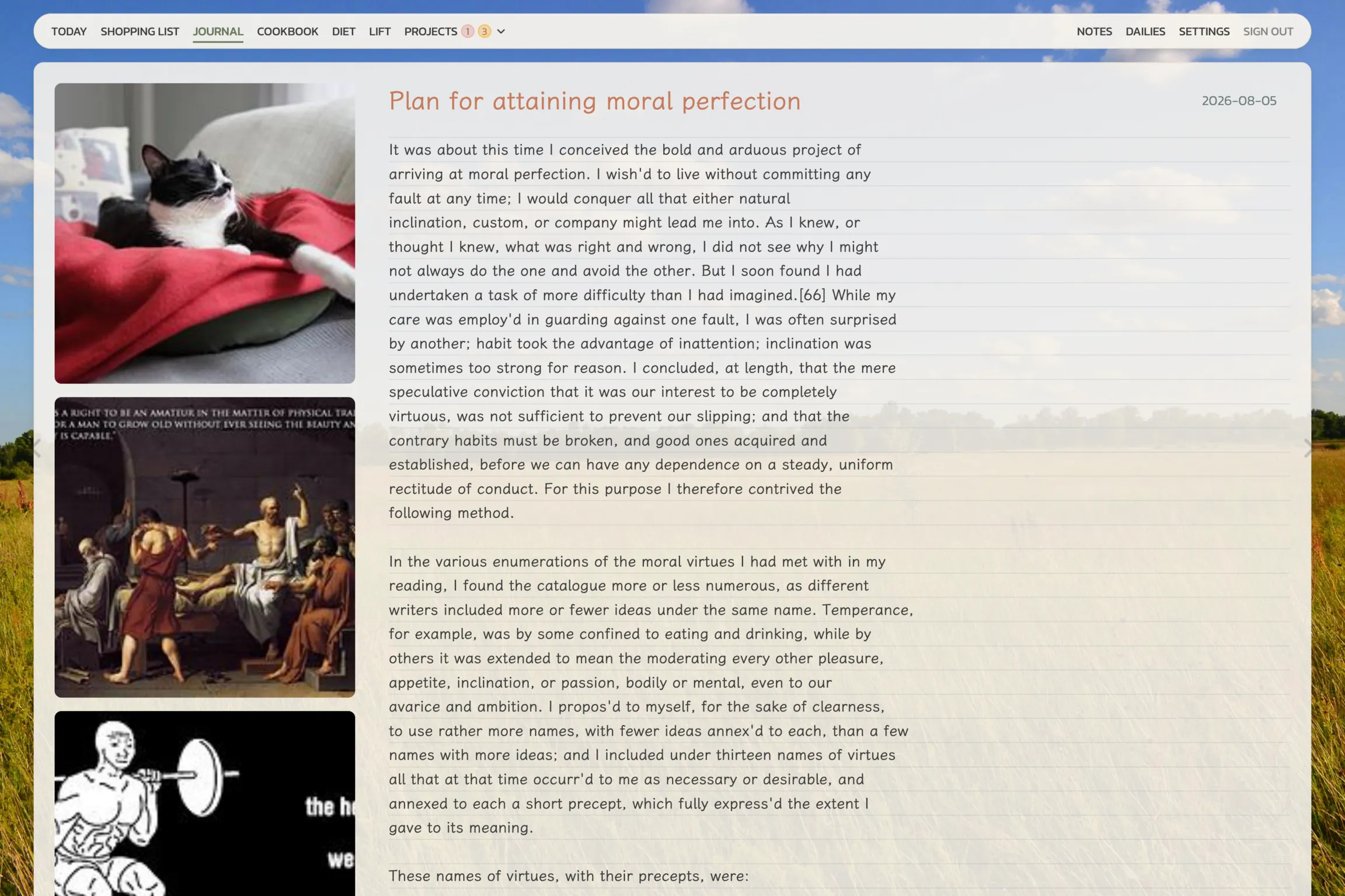 Journal screenshot